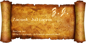 Zacsek Julianna névjegykártya